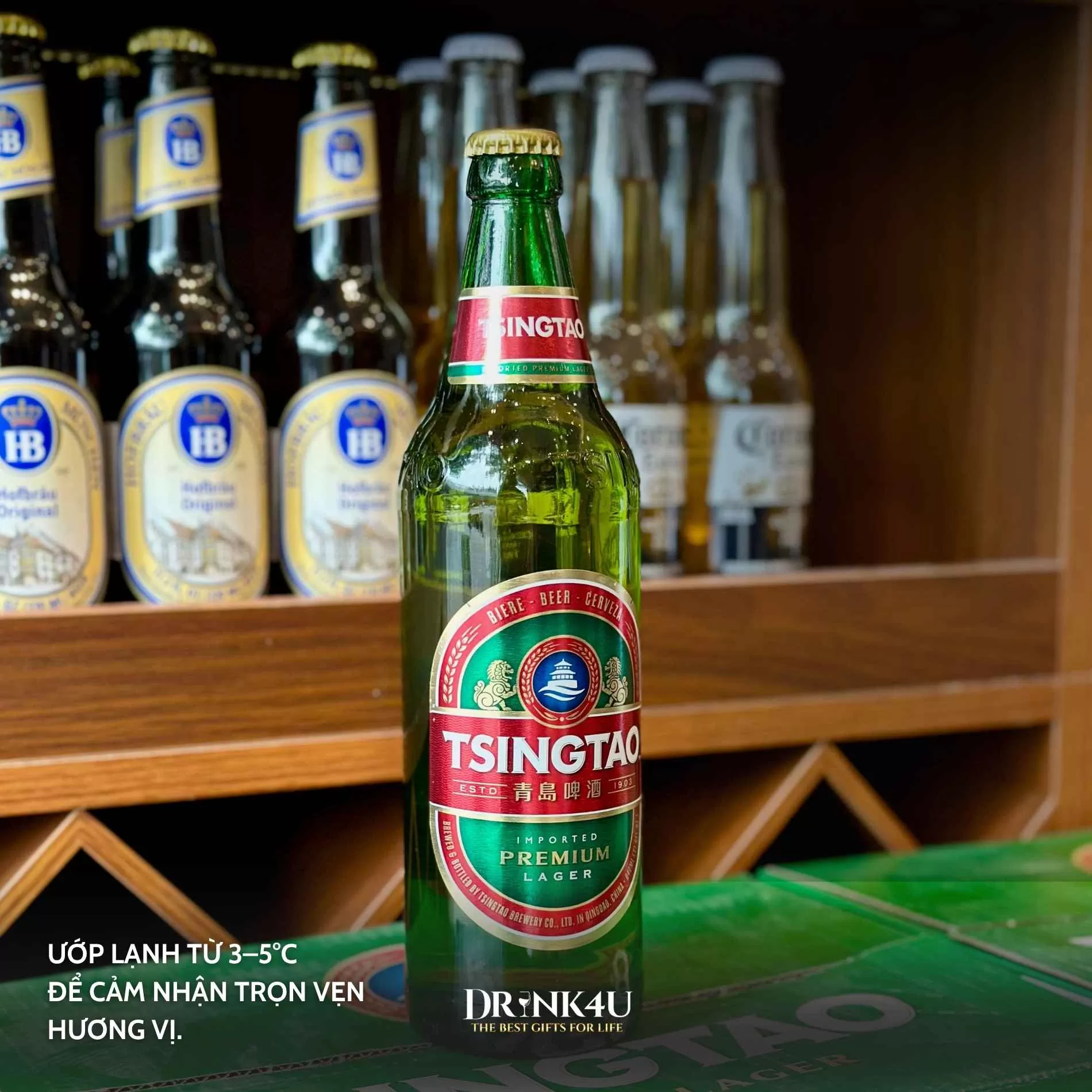 BIA TRUNG QUỐC TSINGTAO (THANH ĐẢO) 5% - 640ML - THÙNG 12 CHAI