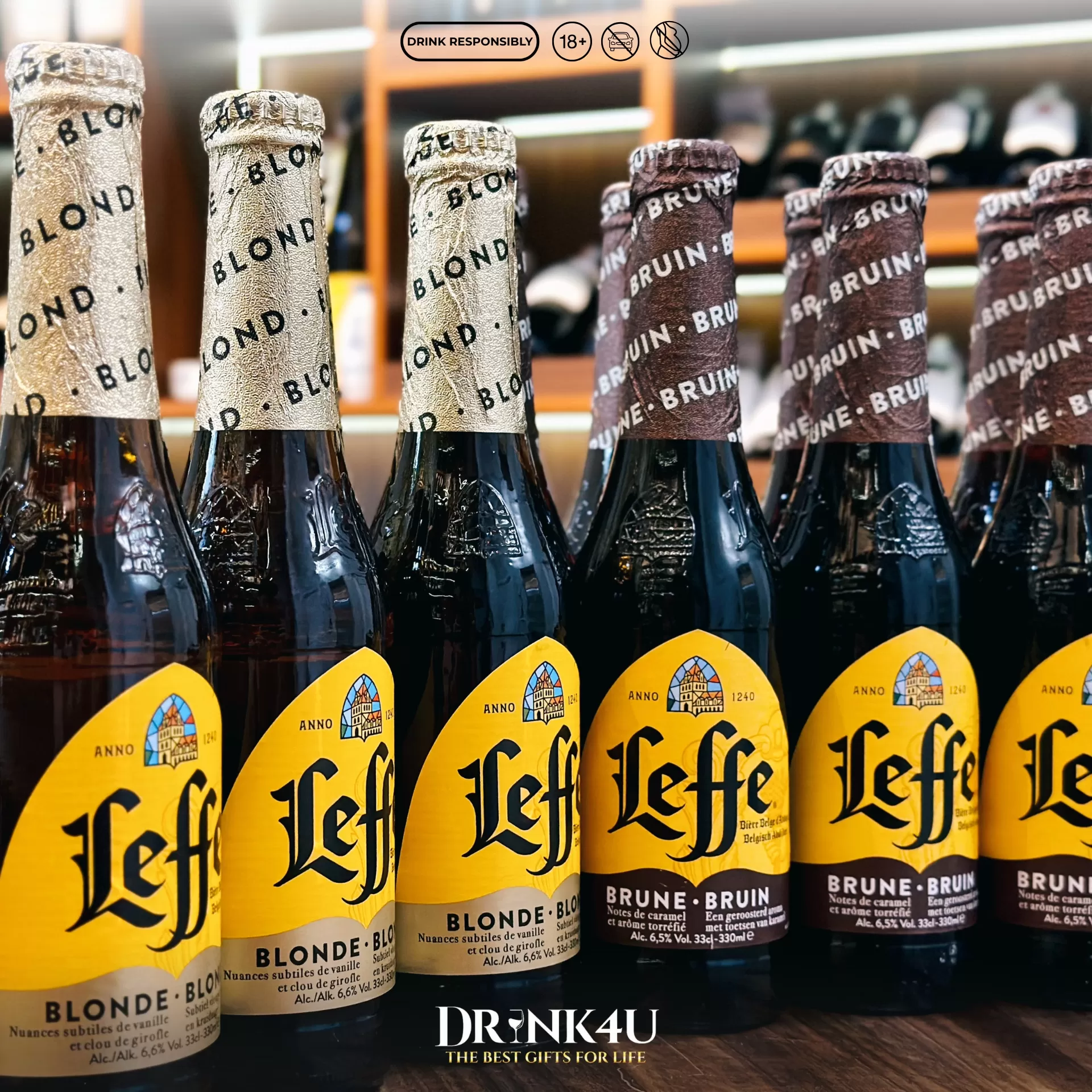 BIA BỈ LEFFE BLONDE 6,6% - 330ML - THÙNG 24 CHAI