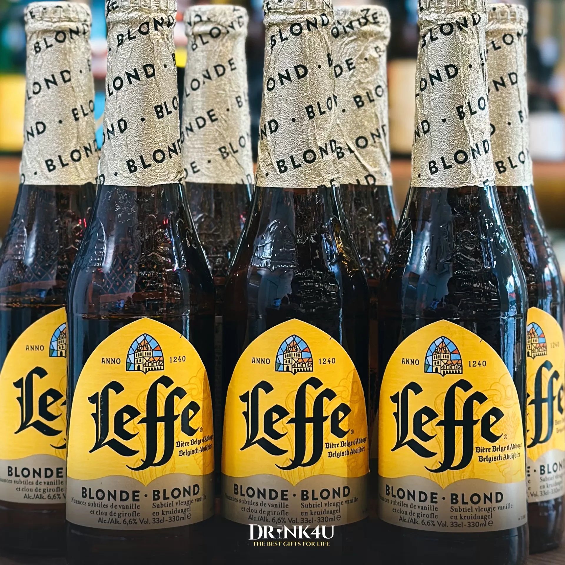 BIA BỈ LEFFE BLONDE 6,6% - 330ML - THÙNG 24 CHAI
