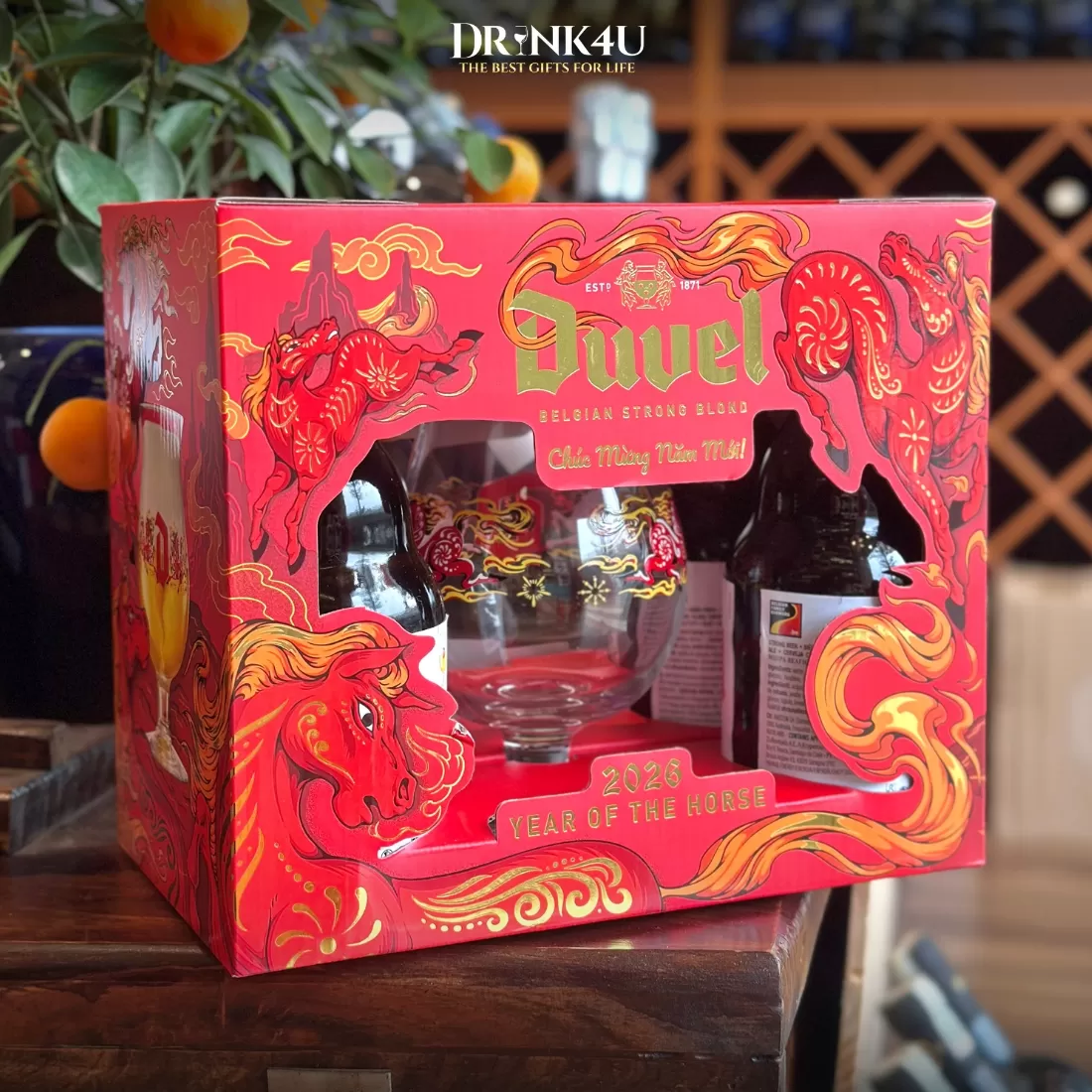 XÁCH BIA BỈ DUVEL 4 +1 NEW YEAR EDITION