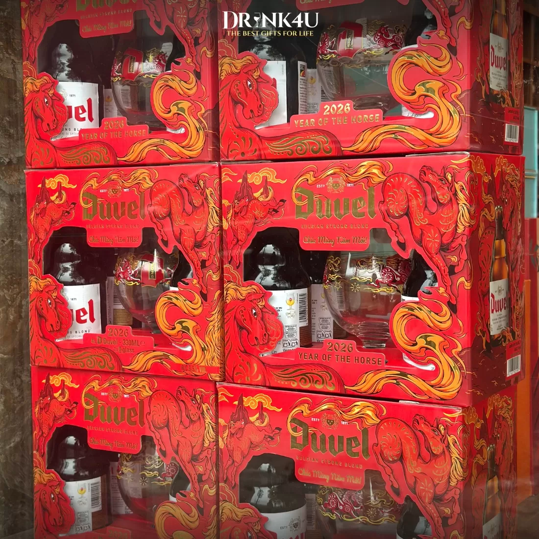 XÁCH BIA BỈ DUVEL 4 +1 NEW YEAR EDITION