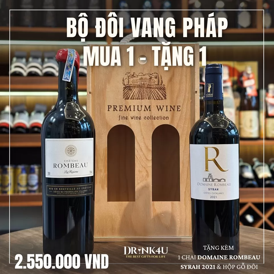 KHUYẾN MẠI KHI MUA RƯỢU VANG PHÁP CHÂTEAU ROMBEAU LES ROSIERS