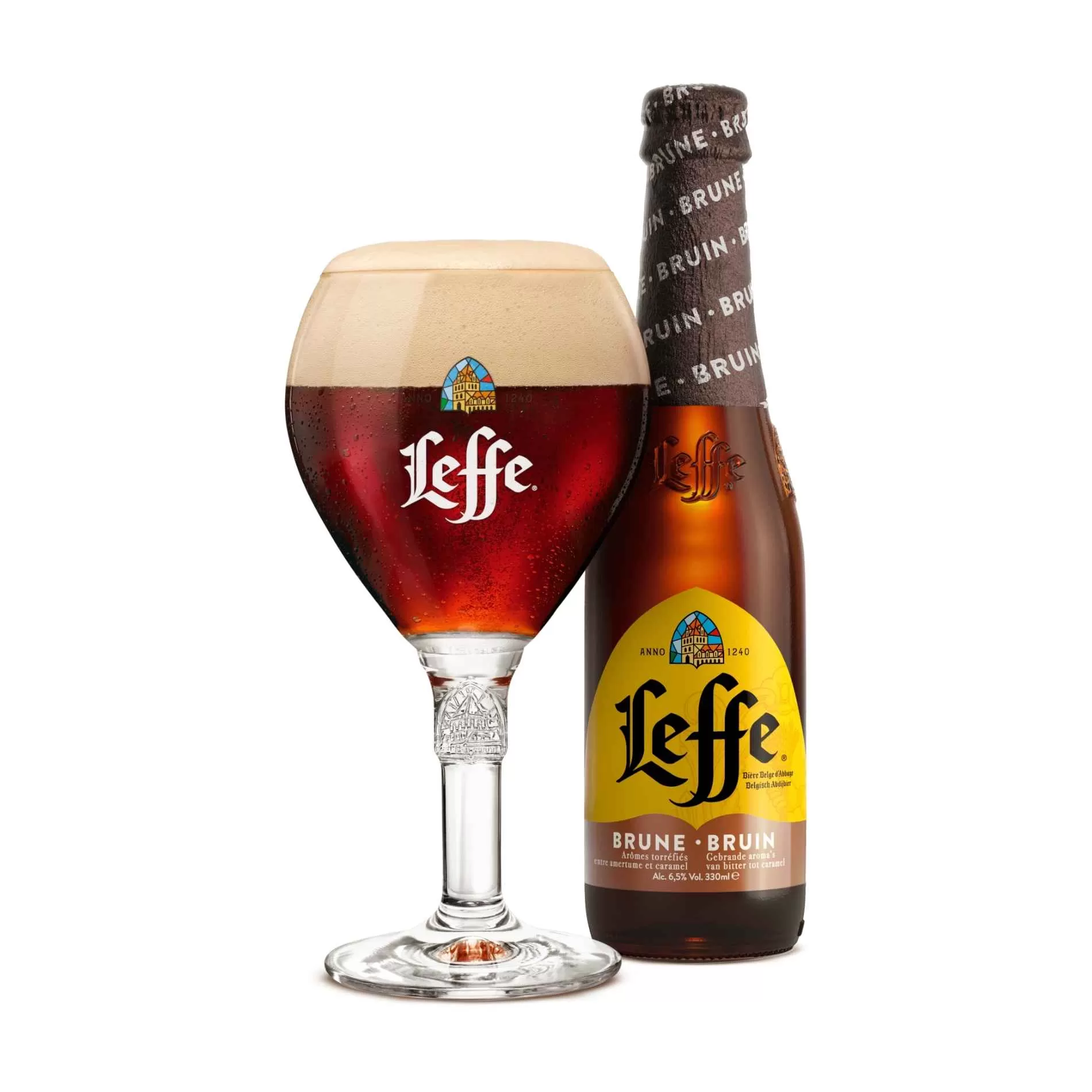BIA BỈ LEFFE BRUNE 6% - 330ML - THÙNG 24 CHAI