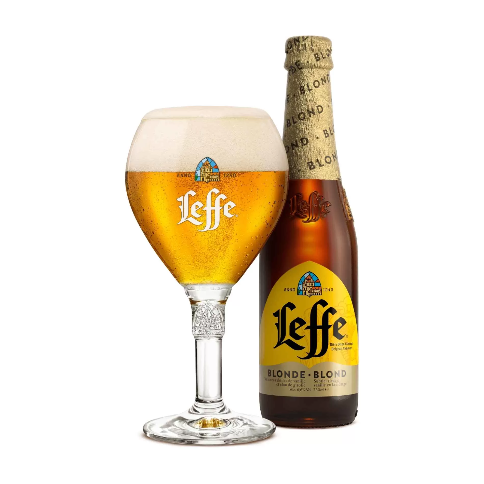 BIA BỈ LEFFE BLONDE 6,6% - 330ML - THÙNG 24 CHAI