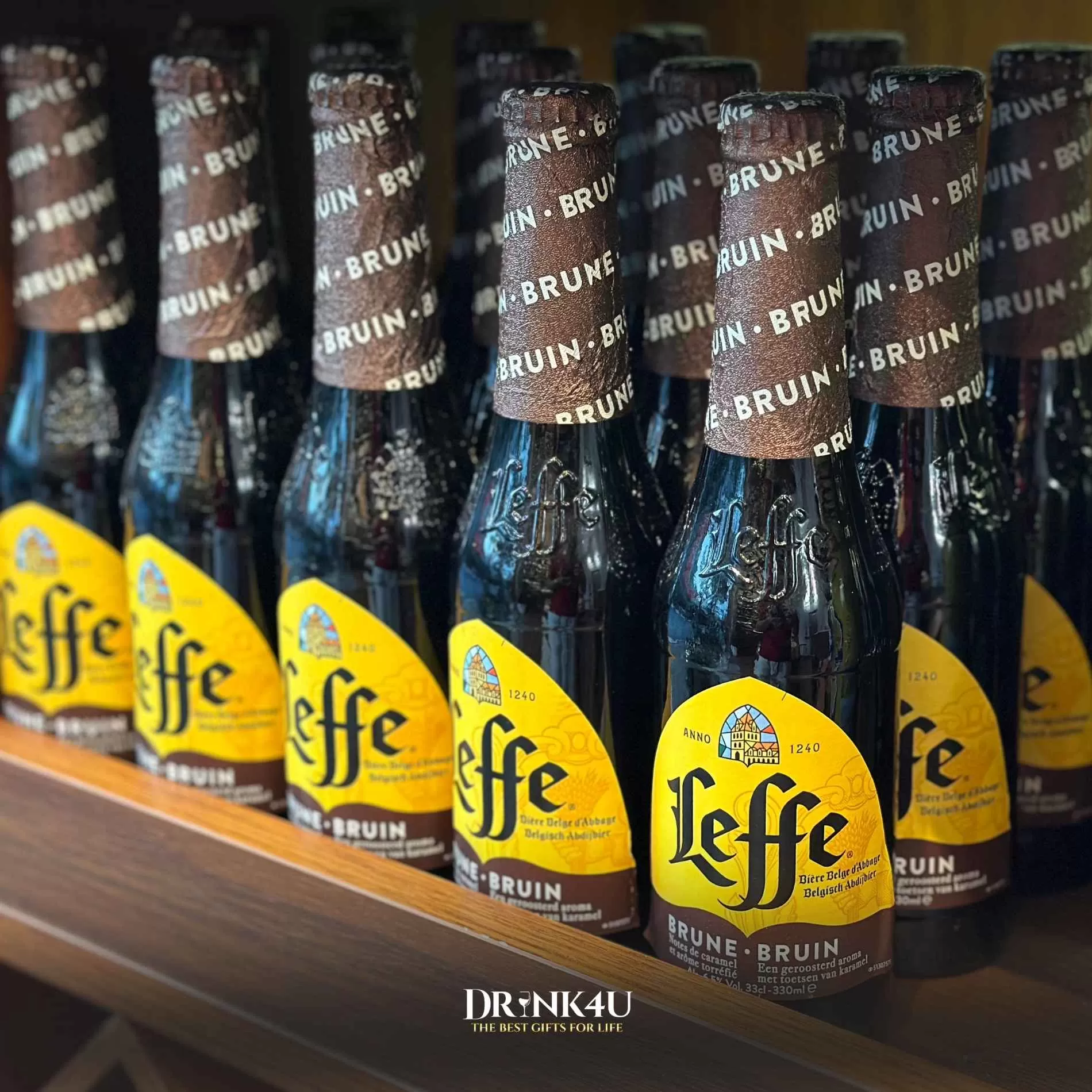 BIA BỈ LEFFE BRUNE 6% - 330ML - THÙNG 24 CHAI