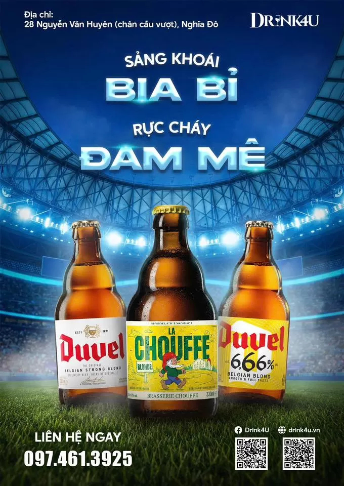 XEM CHUNG KẾT CÚP C1 VỚI BIA BỈ DUVEL VÀ LA CHOUFFE