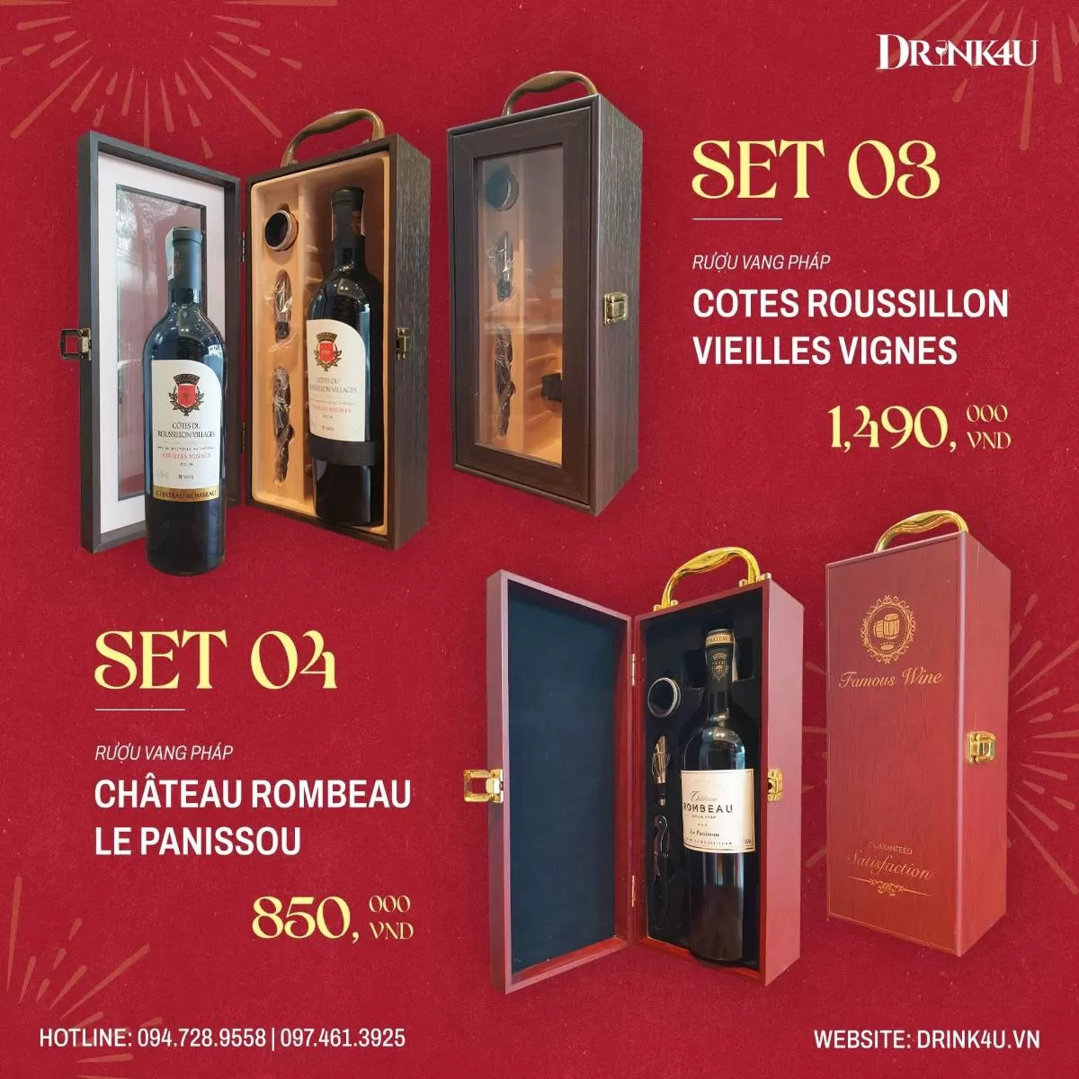 SET VANG LẺ VÀ HỘP RƯỢU ĐƠN