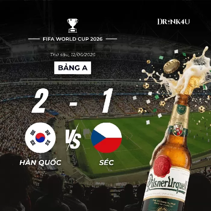 [KẾT QUẢ] TỶ SỐ HÀN QUỐC VS CH SÉC HÔM NAY: MÃNH HỔ LÊN TIẾNG, KHUI PILSNER URQUELL GIẢI SẦU CÙNG FAN TIỆP!